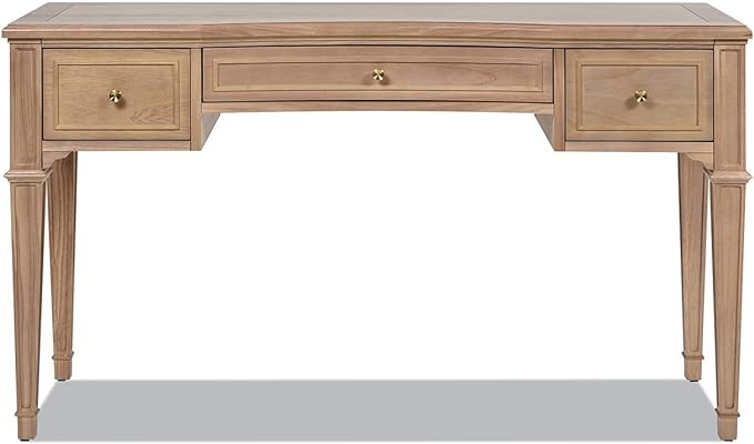 Jennifer Taylor Home JTH Luxe Dauphin 55" 3-Drawer Wood Executive Desk, Natural Brown Wood | Amazon (US)