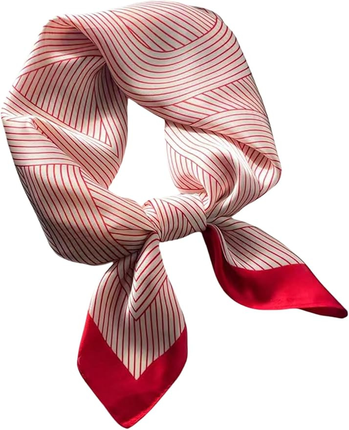 Verdusa Women's Retro Vintage Striped Satin Headscarf Elegant Large Square Scarves Hair Bandanas | Amazon (US)
