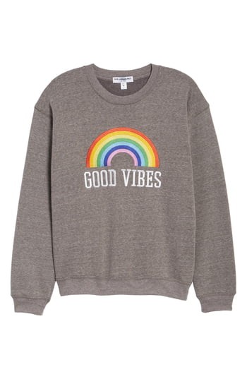 Women's Sub Urban Riot Good Vibes Rainbow Sweatshirt, Size X-Small - Grey | Nordstrom
