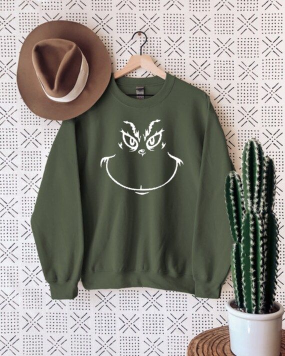 Christmas Sweater  Grinch Face Sweatshirt  Christmas Shirt  | Etsy | Etsy (US)