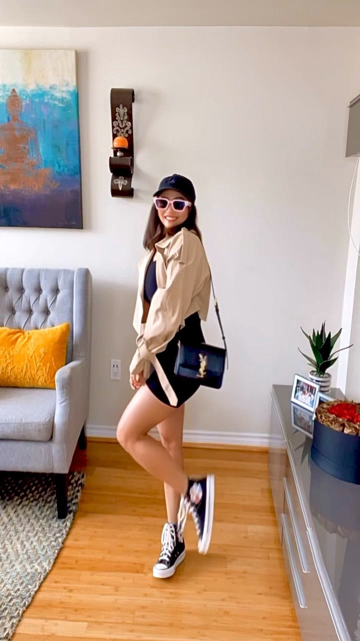 Crop Trench Coat Sporty Casual OOTD
#athleisure
#casualoutfit #sportylook

#LTKfindsunder100 #LTKsalealert #LTKfindsunder50