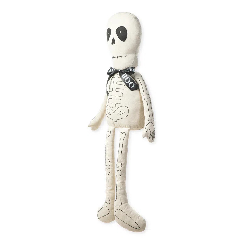 The Holiday Aisle® 47"H Fabric Halloween Skeleton Sitter Porch Decor | Wayfair | Wayfair North America