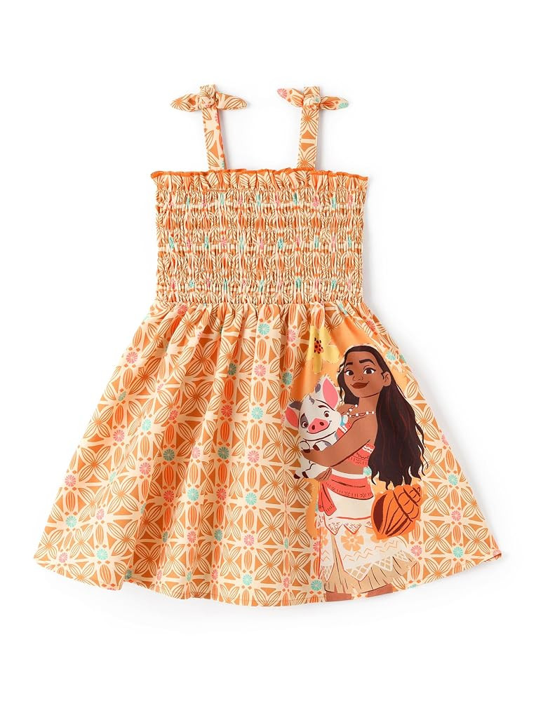 Disney Princess Frozen Elsa Minnie Mouse Toddler Girl Dress Bow Strap Smocked Summer Outfit Birth... | Amazon (US)