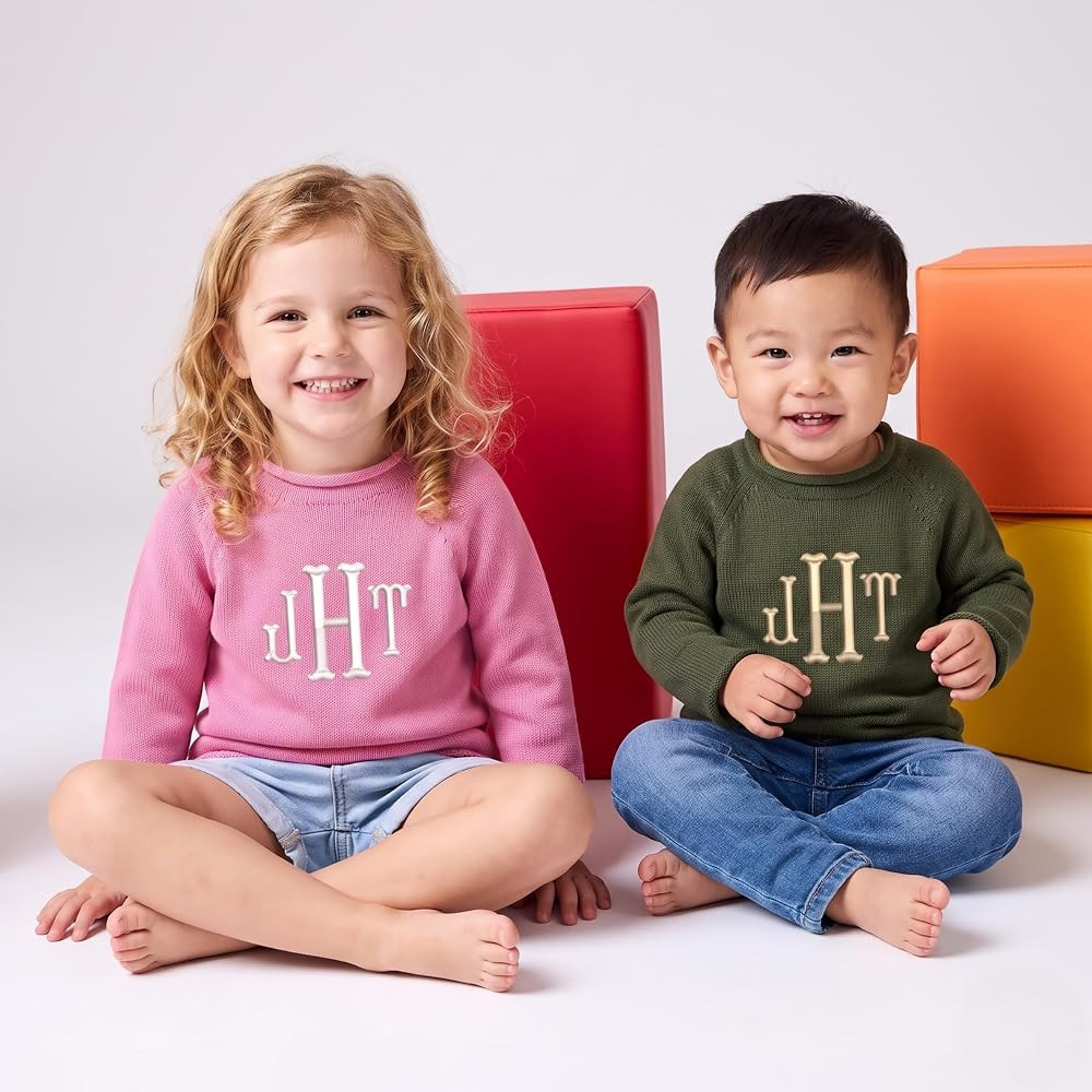 Personalized Knit Rollneck Baby Sweater, Breathable Cotton Classic Rollneck, Warm Cozy for Infant... | Amazon (US)