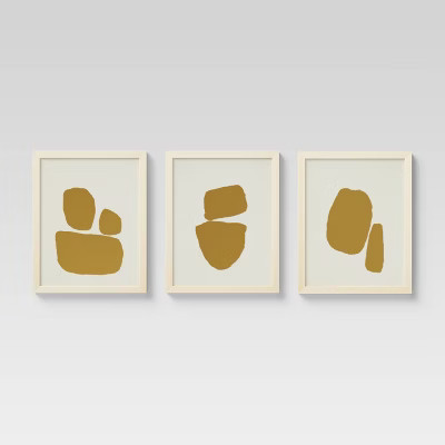 (Set of 3) 16" x 20" Foil on Cream Framed Print Gold - Project 62™ | Target