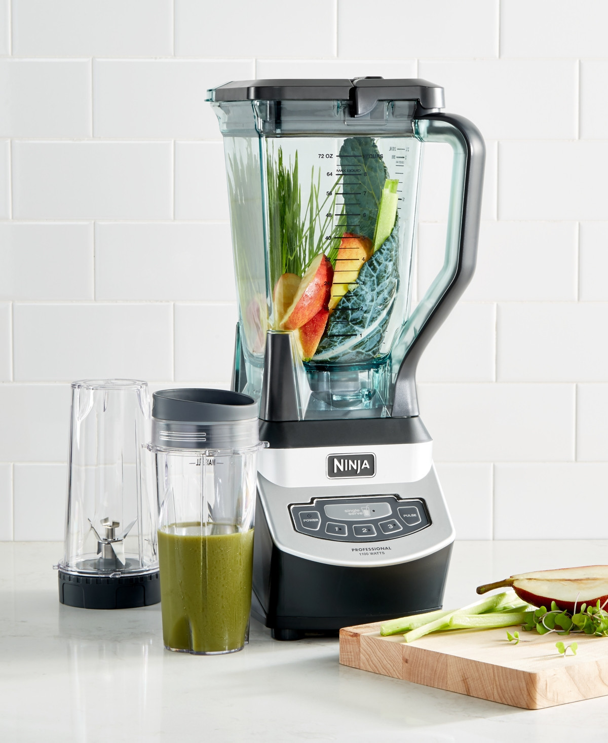Ninja BL660 Professional Blender & Nutri Ninja Cups - STAINLESS | Macy's