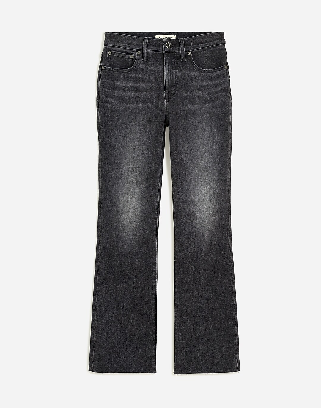 Petite Kick Out Crop Jeans in Washed Black: Raw Hem Edition | Madewell