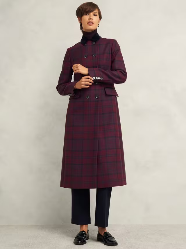 Hobbs Patricia Wool Rich Coat, Pink/Multi | John Lewis (UK)
