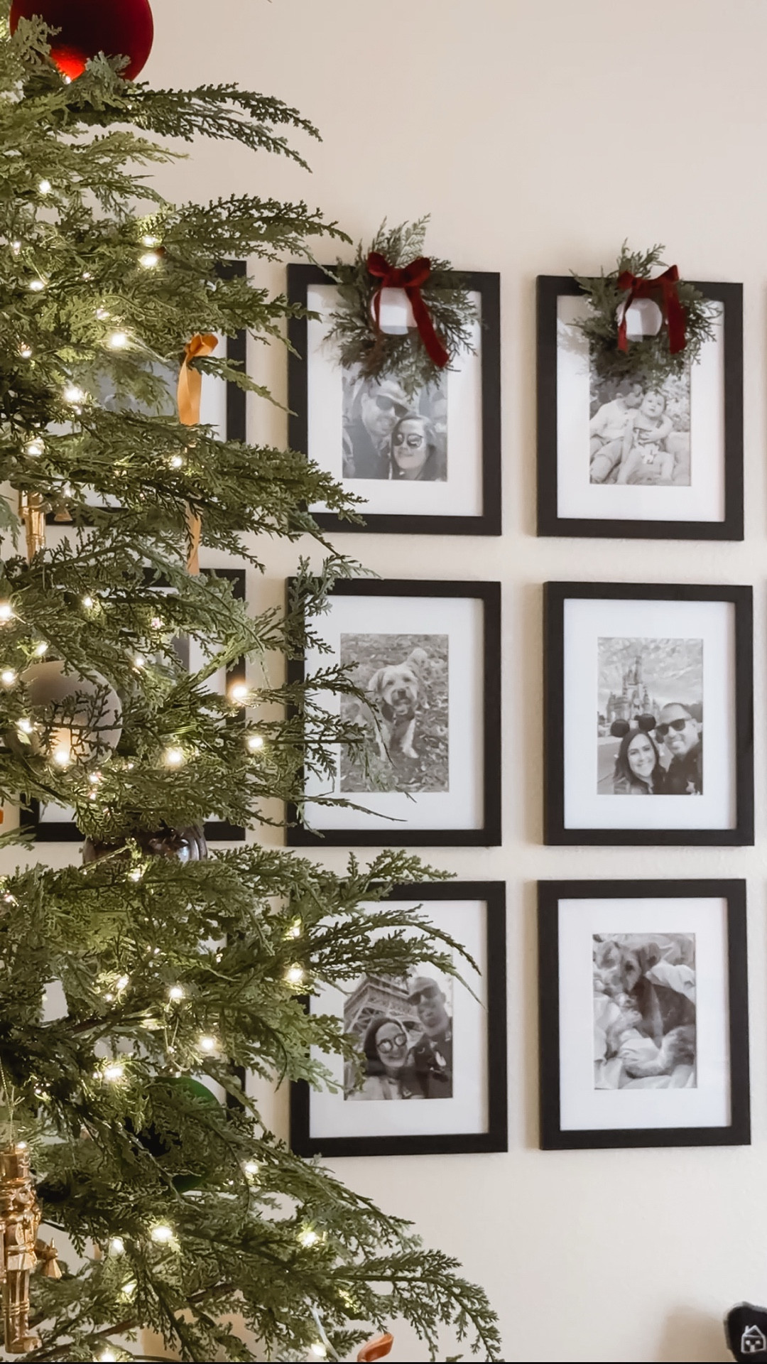 Lately I’ve been loving the little Christmas details — the ones that make a space feel warm and intentional without doing too much✨

Today I added a tiny festive touch to my picture wall decor using faux cypress napkin rings and a simple velvet bow. It’s such an easy way to bring in those classic Christmas textures without buying new pieces or changing the whole wall.

It’s an easy idea if you love budget-friendly Christmas decor, classic holiday styling, and subtle home decor details that elevate your space.

#LTKSeasonal #LTKHoliday #LTKHome