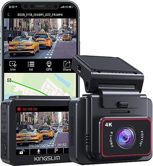 Kingslim D5-4K Dash Cam with WiFi - Front Dash Camera for Cars with GPS and Speed, Sony Night Vis... | Amazon (US)