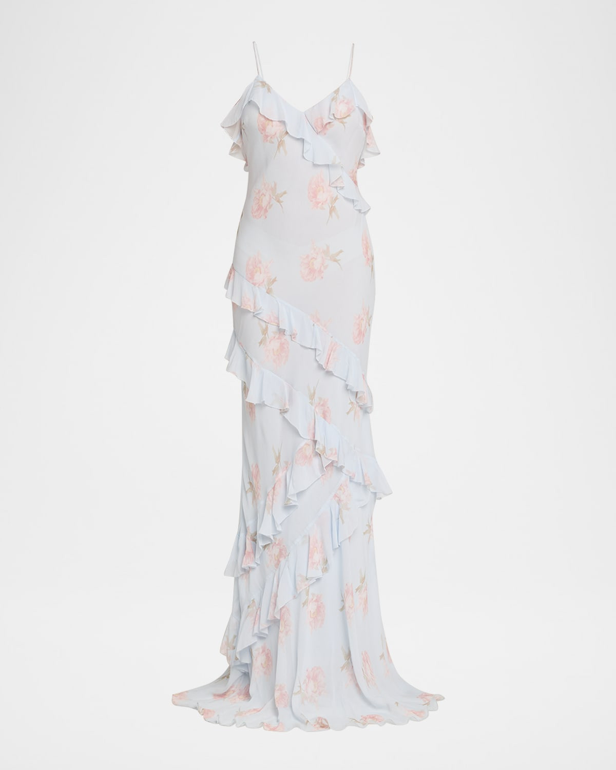 Rialto Asymmetric Ruffle Maxi Dress | Neiman Marcus
