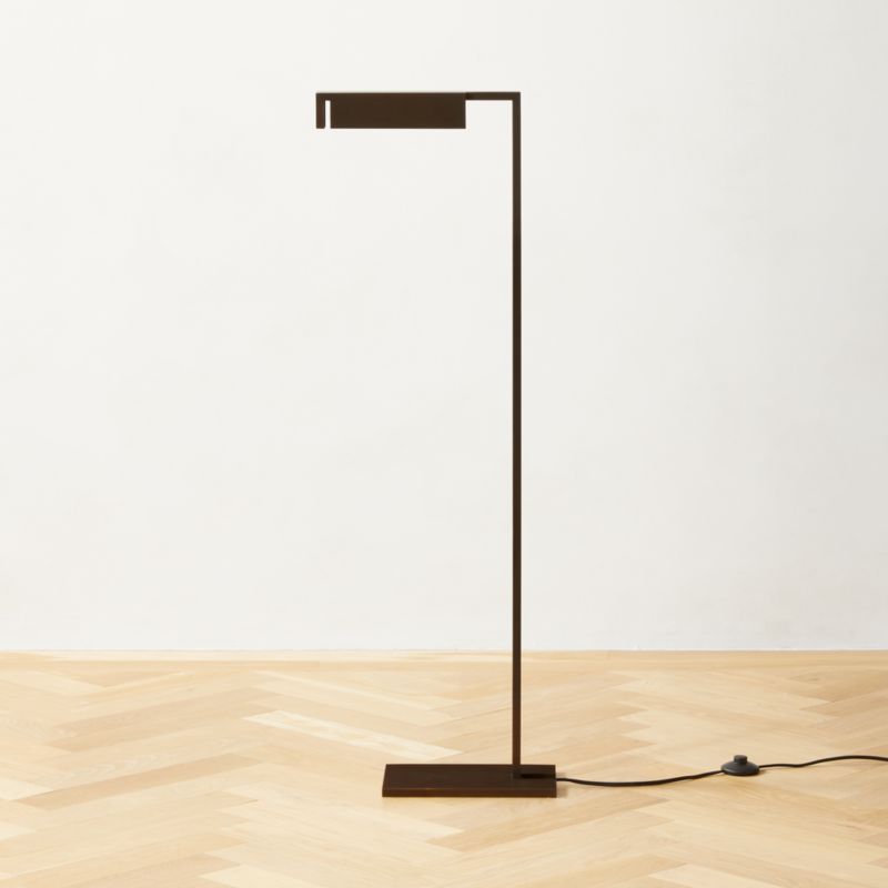 Wilde Blackend Brass Task Modern Floor Lamp | CB2 | CB2