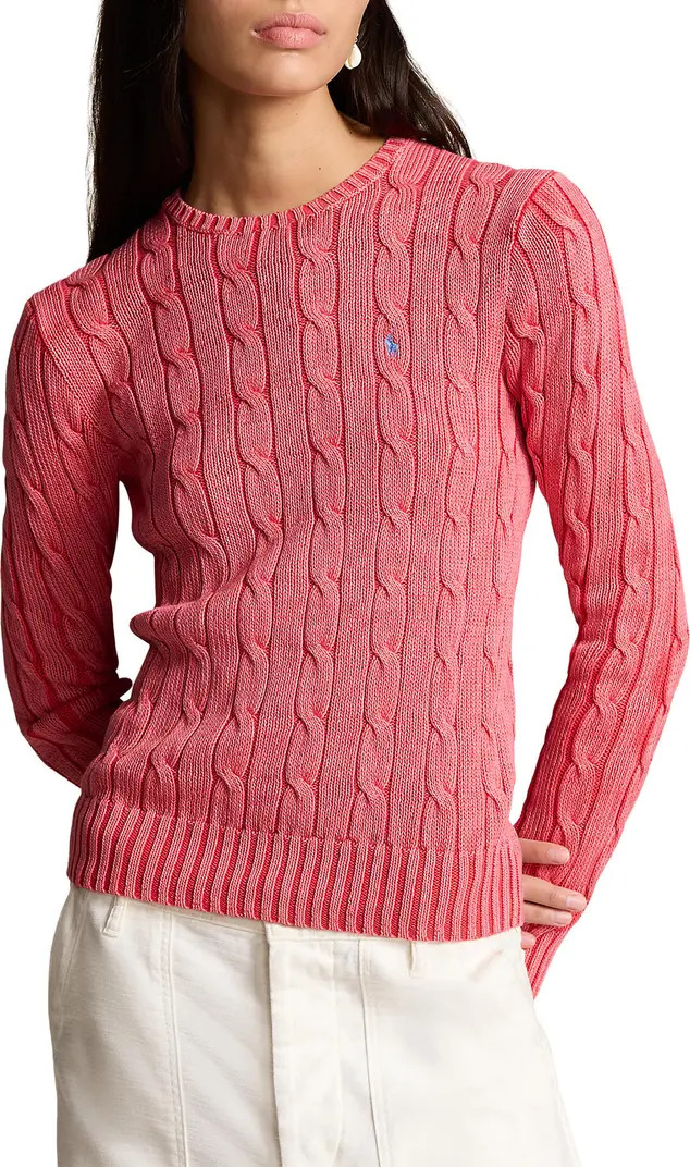 Polo Ralph Lauren Juliana Cable Knit Cotton Sweater | Nordstrom | Nordstrom