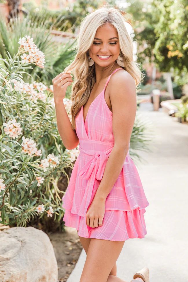 Delightfully In Love Hot Pink Dress Romper FINAL SALE | Pink Lily