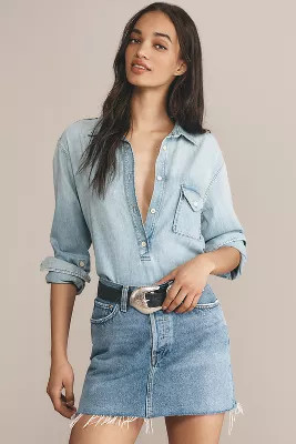 AGOLDE V-Waist Denim Mini Skirt | Anthropologie (US)