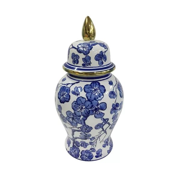 Copp Blue 14" Ceramic Ginger Jar | Wayfair Professional