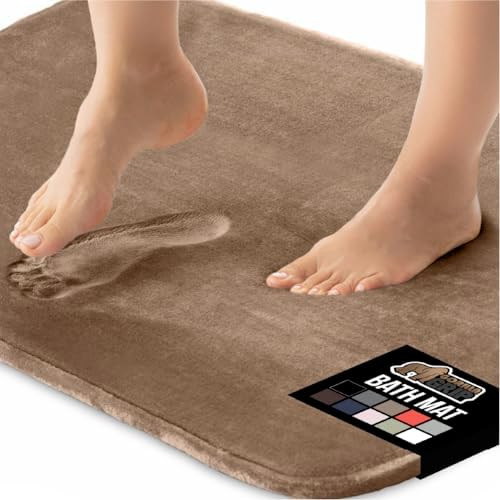 GORILLA GRIP Memory Foam Bath Mat, Soft Absorbent Velvet Bathroom Mats, Durable Dots on Underside... | Amazon (US)