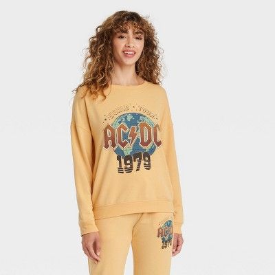 Women's The AC/DC Graphic Sweatshirt - Yellow | Target