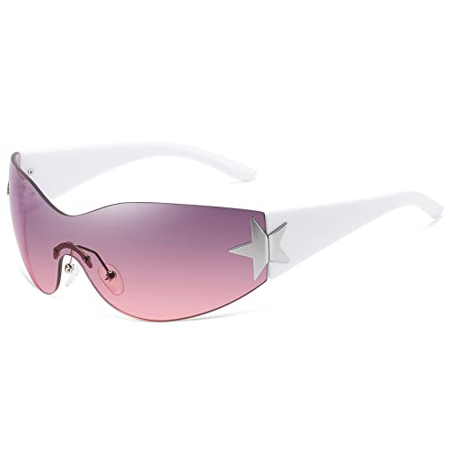Eiuizah Y2k Sunglasses for Women Men Shield Wrap Around Fashion Sunglasses Trendy Oversized Frameless Sun Glasses | Amazon (US)