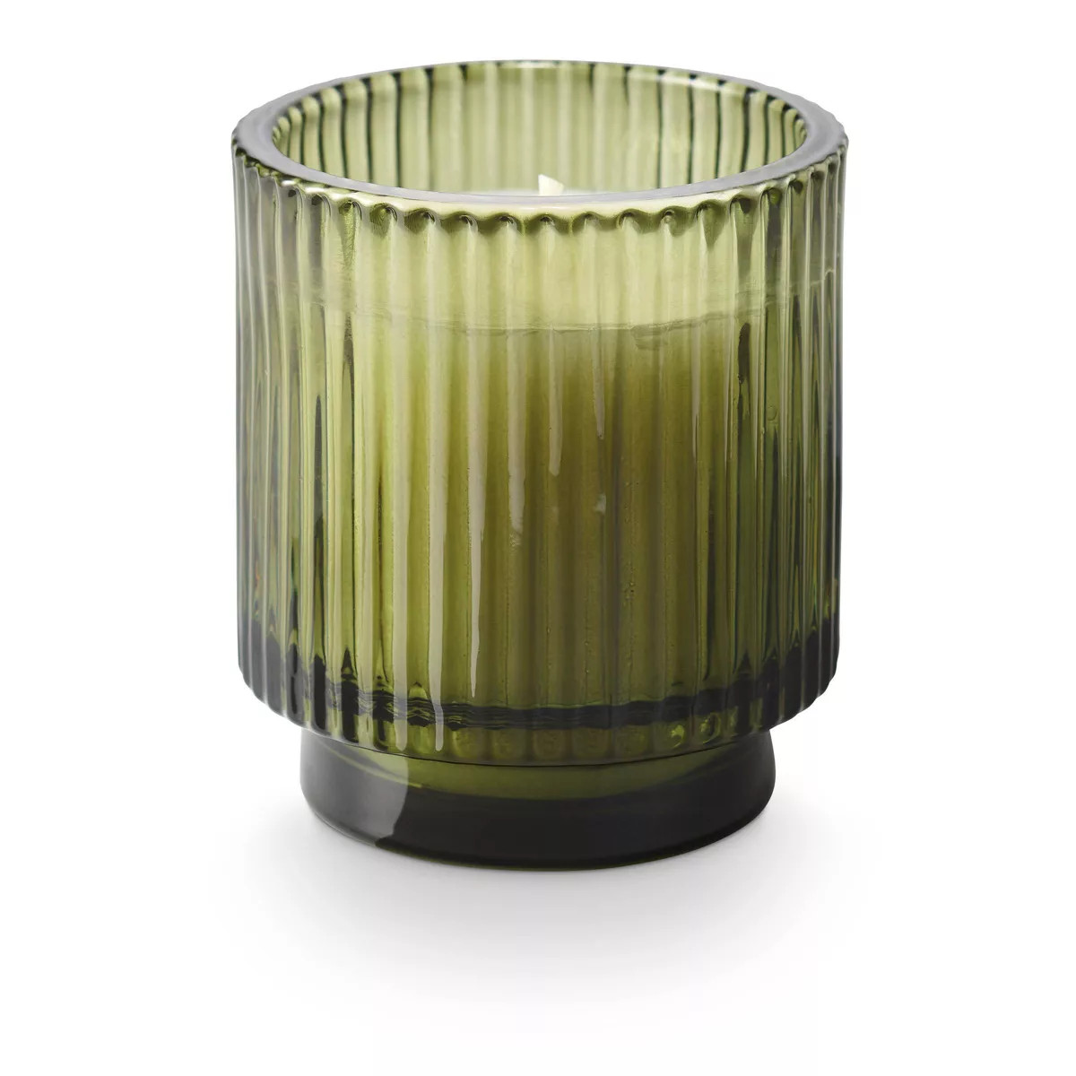 3.9oz Footed Ribbed Glass Scented Candle Green - Bullseye's Playground™ | Target