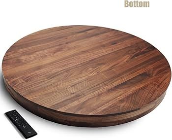 MAGIGO 24 Inches Extra Large Round Black Walnut Wood Ottoman Tray with Handles, Serve Tea, Coffee... | Amazon (US)