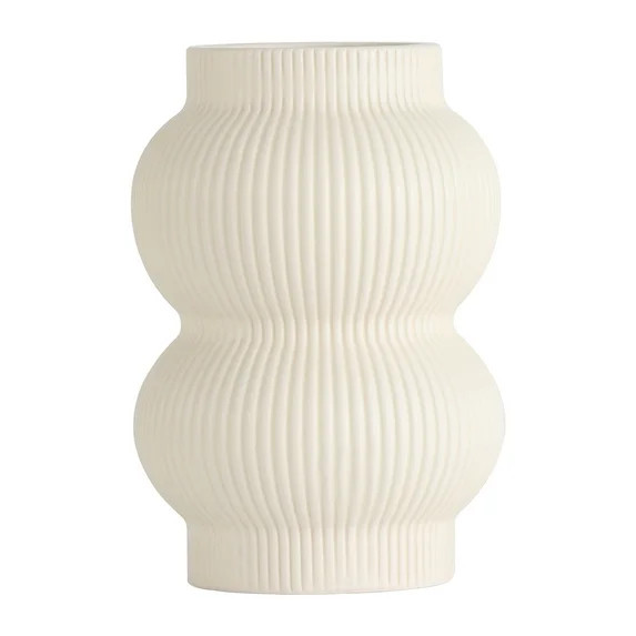 Home Decor Collection Sterling & Noble Home 7.09" Ceramic Table Vase with Fluted Bubble Design Cr... | Walmart (US)