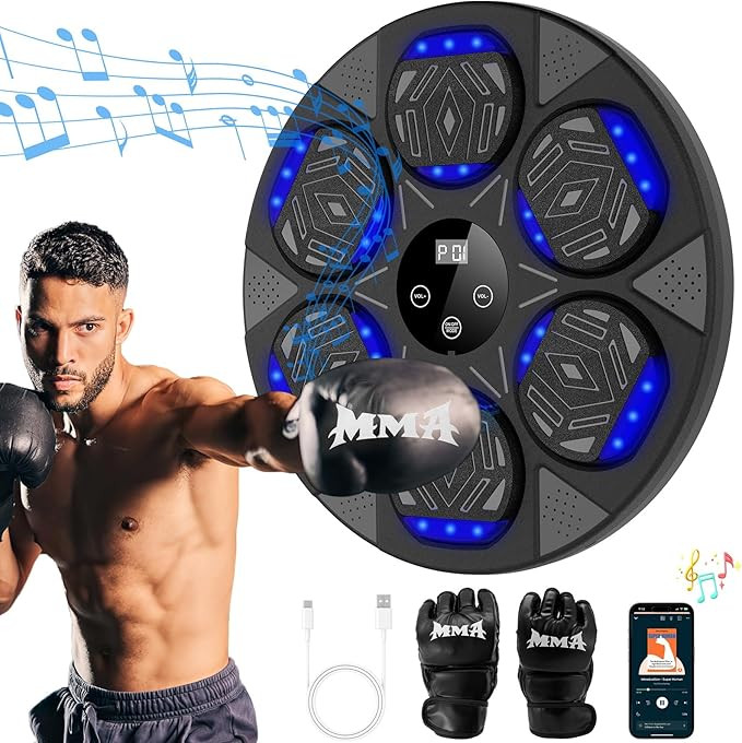 2024 Music Boxing Machine, Smart Bluetooth Boxing Trainer with Boxing Gloves, Boxing Wall Mount M... | Amazon (US)