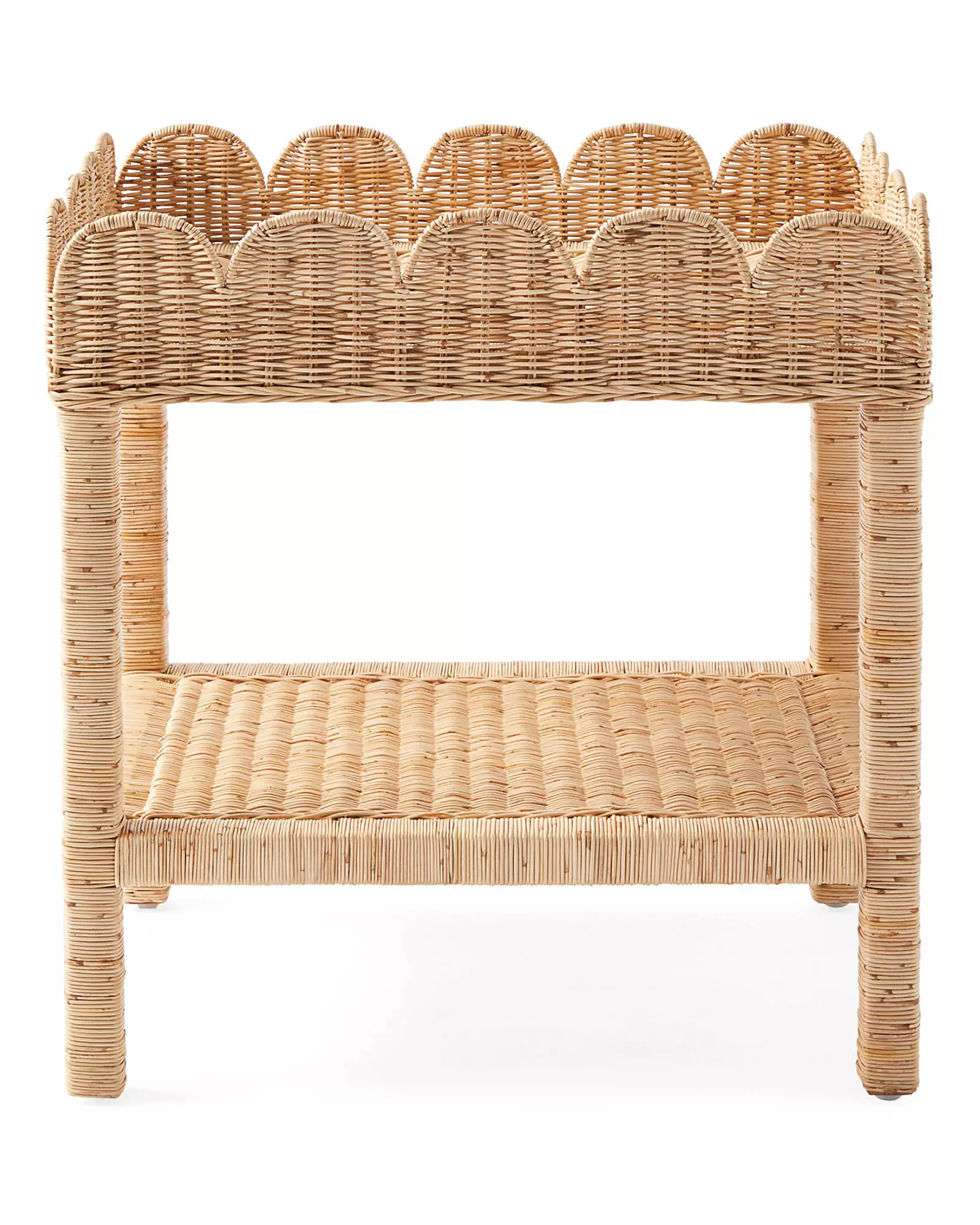 Scallop Rattan Side Table | Serena and Lily