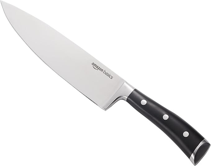 Amazon Basics Classic 8-inch Chef’s Knife with Three Rivets, Silver | Amazon (US)