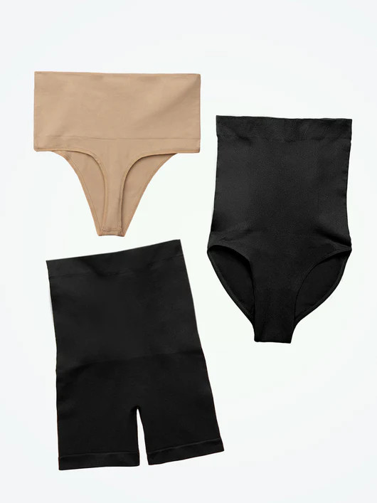 Bundle Shapermint Essentials - 1 High Waisted Shaper Thong + 1 High Waisted Shaper Boyshort + 1 H... | Shapermint