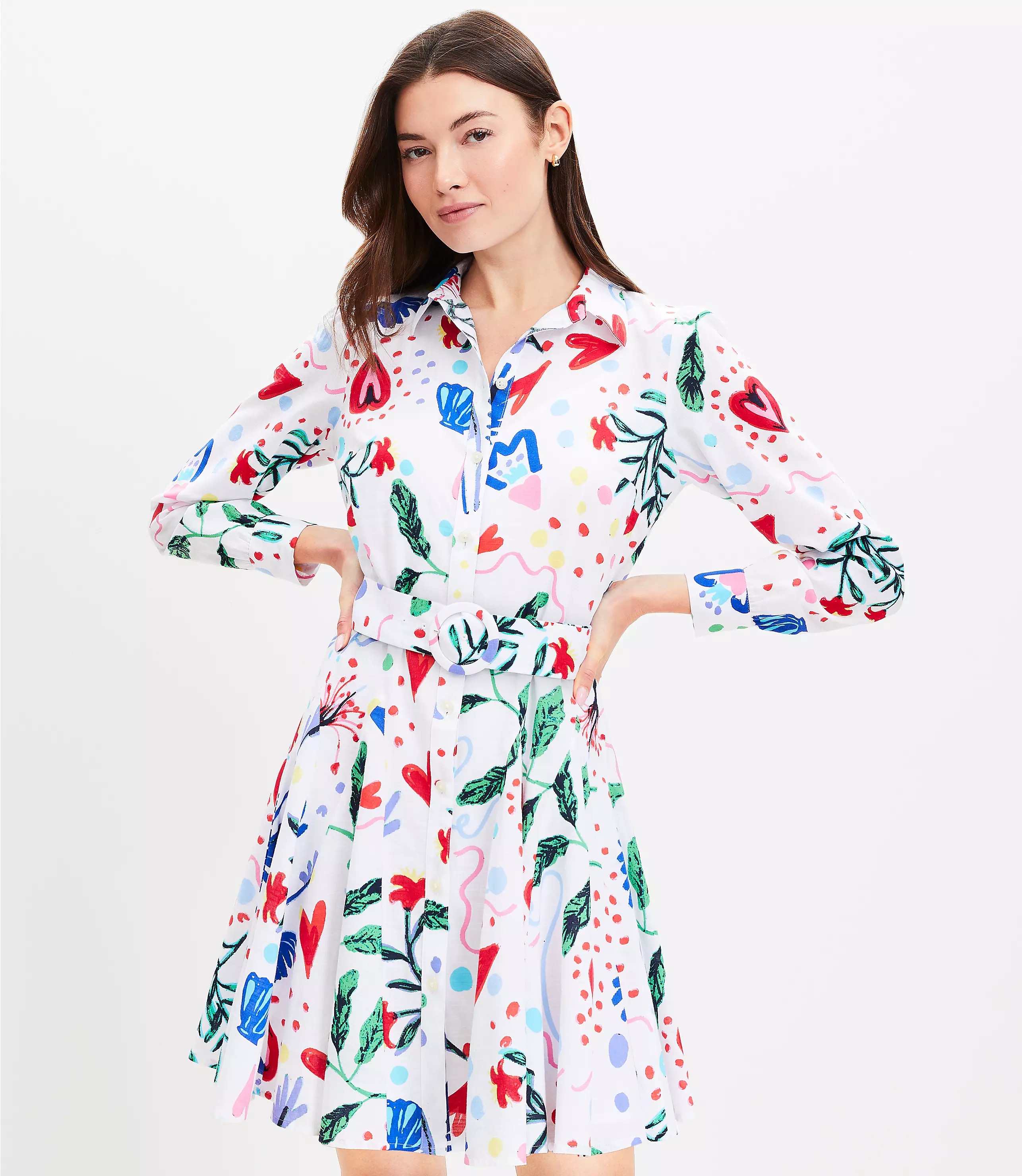 Tropical Rhythm Godet Shirtdress | LOFT
