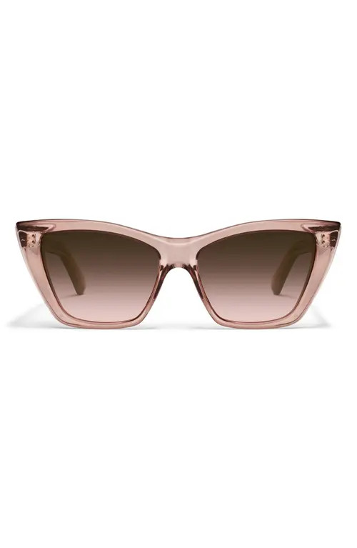 QUAY Set in Stone 55mm Cat Eye Sunglasses in Doe/Brown Rose at Nordstrom | Nordstrom