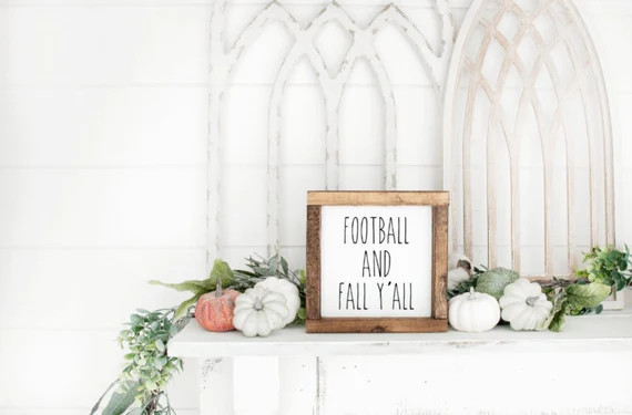 Football and fall yall, Football Sign, Tiered Tray Decor, Fall Decor, Fall Sign, Football, Footba... | Etsy (US)