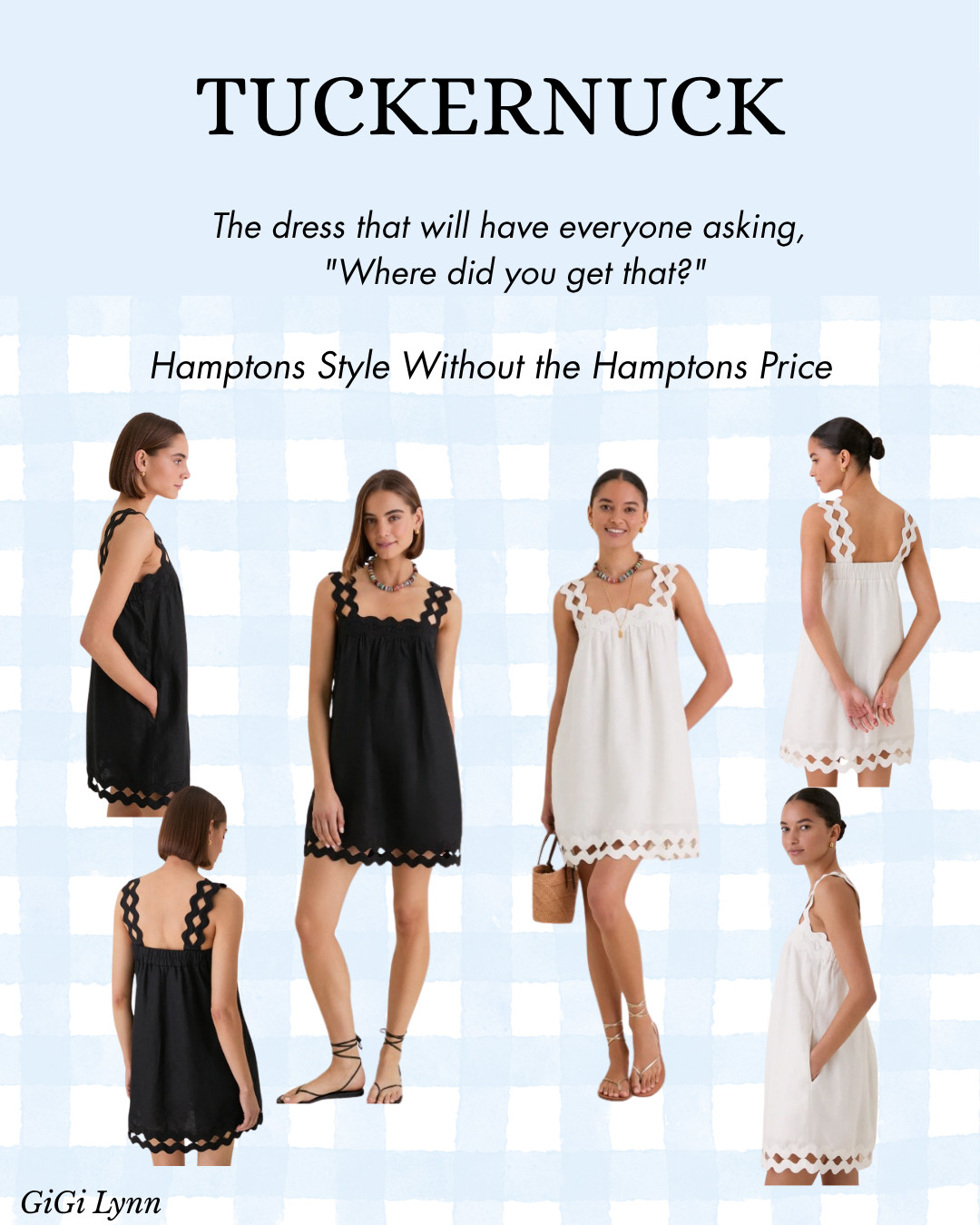 🖤🤍 The dress that's giving classic East Coast summer style 🤍🖤

If you're looking for the perfect summer mini dress, the Tuckernuck Ric Rac Linen Ellis Mini Dress is a must-have. Available in both Black Ric Rac Linen and White Ric Rac Linen, this effortlessly chic dress combines timeless elegance with playful details that make it stand out from the crowd.

The flattering silhouette, breathable linen fabric, and beautiful ric rac trim create a polished look that's perfect for everything from brunch dates and beach vacations to summer parties, country club lunches, and weekend getaways.

✨ Why you'll love it:
✔️ Lightweight, breathable linen fabric
✔️ Trendy ric rac detailing
✔️ Flattering mini dress silhouette
✔️ Perfect for summer vacations and resort wear
✔️ Easy to dress up or down
✔️ Timeless coastal-inspired style

Pair it with sandals for daytime adventures or wedges and statement jewelry for an elevated evening look. Whether you choose classic black or crisp white, this is the dress you'll be reaching for all season long.

Save now and shop before your size sells out! ☀️

#TuckernuckStyle #LinenDress #SummerFashion #CoastalStyle #ResortWear #MiniDressStyle #VacationOutfit #ClassicStyle #LTKFashion #SummerWardrobe
 

 