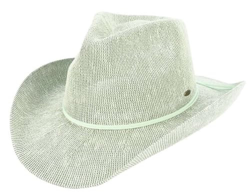 C.C Sparkly Sequin Cowboy Hat with Suede String Trim, Pastel Sage Green | Amazon (US)