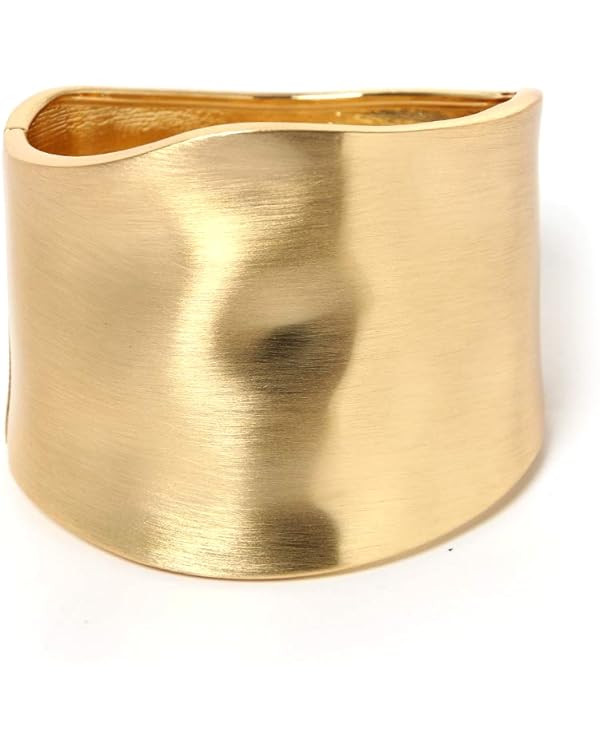 CSIYANJRY99 18K Gold Bangles Bracelets for Women Trendy Wide Chunky Cuff Bangle Bracelet Hammered... | Amazon (US)