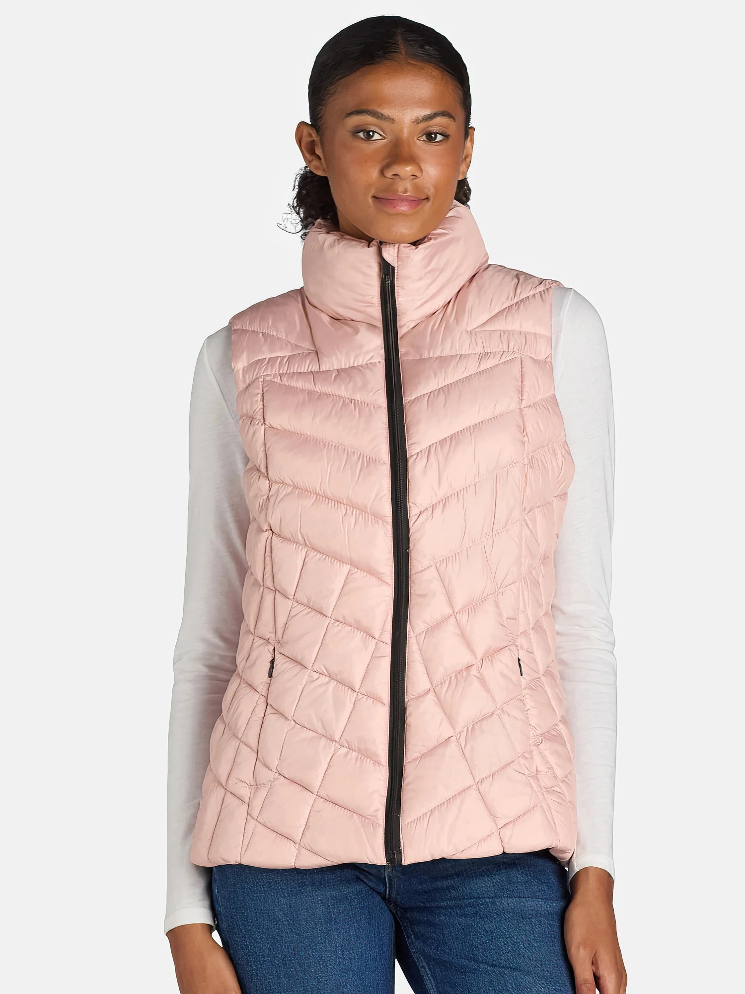Big Chill Women's Chevron Quilted Puffer Vest, Midweight, Sizes S-3X | Walmart (US)