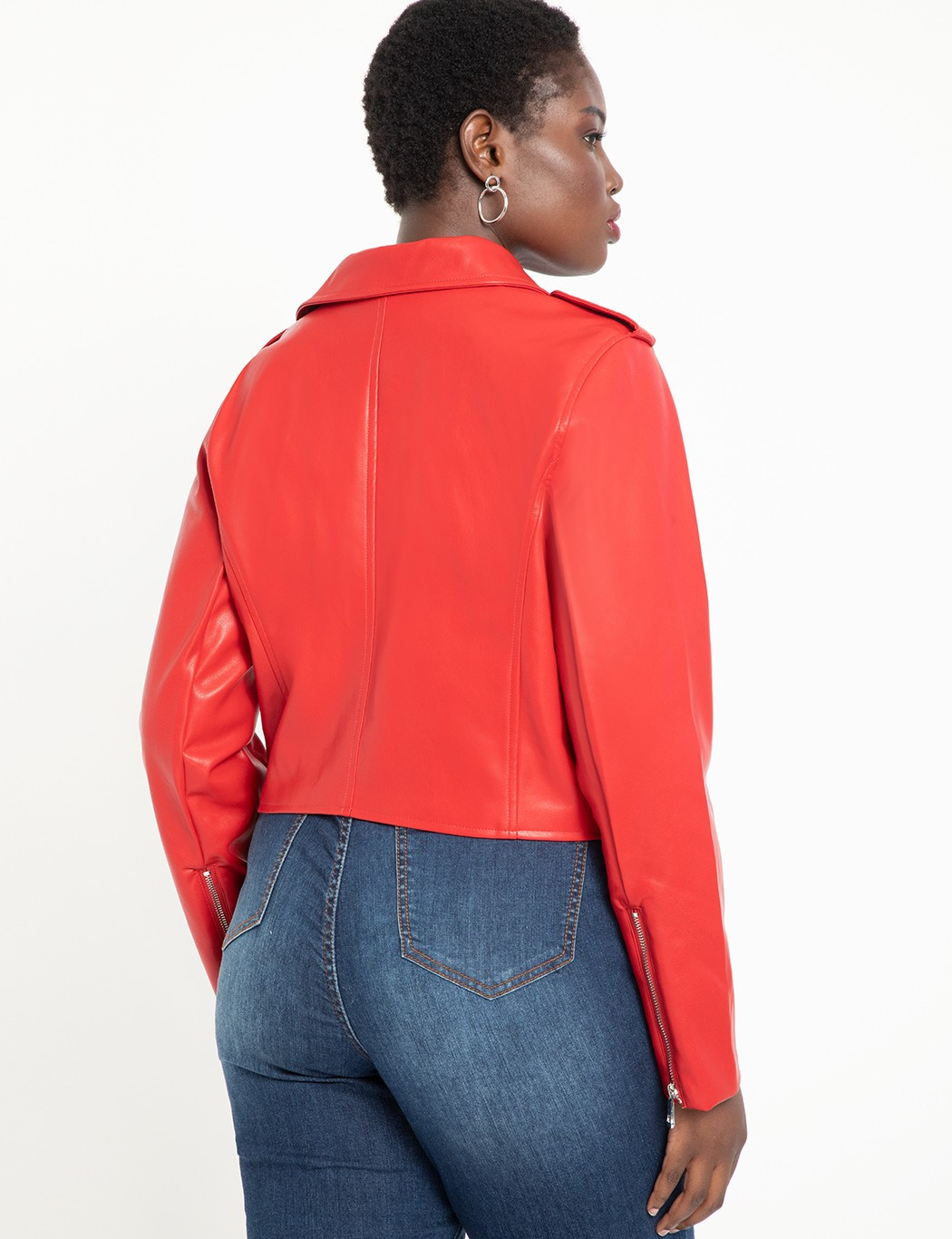 Faux Leather Moto Jacket | Eloquii