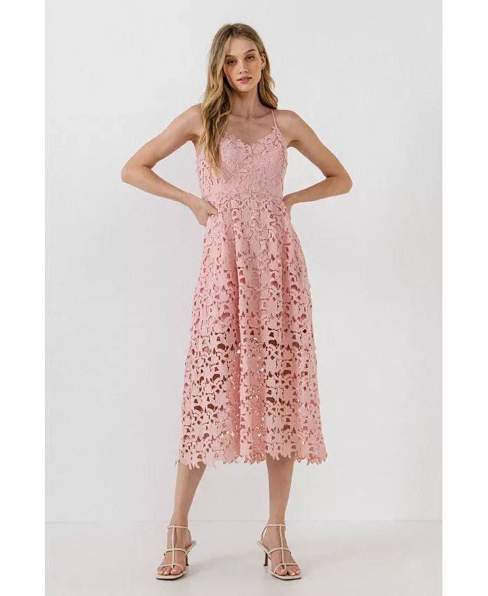 Women's Lace Cami Midi Dress | Macys (US)