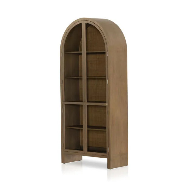 Ilana Cane Arched Wooden Cabinet | Scout & Nimble
