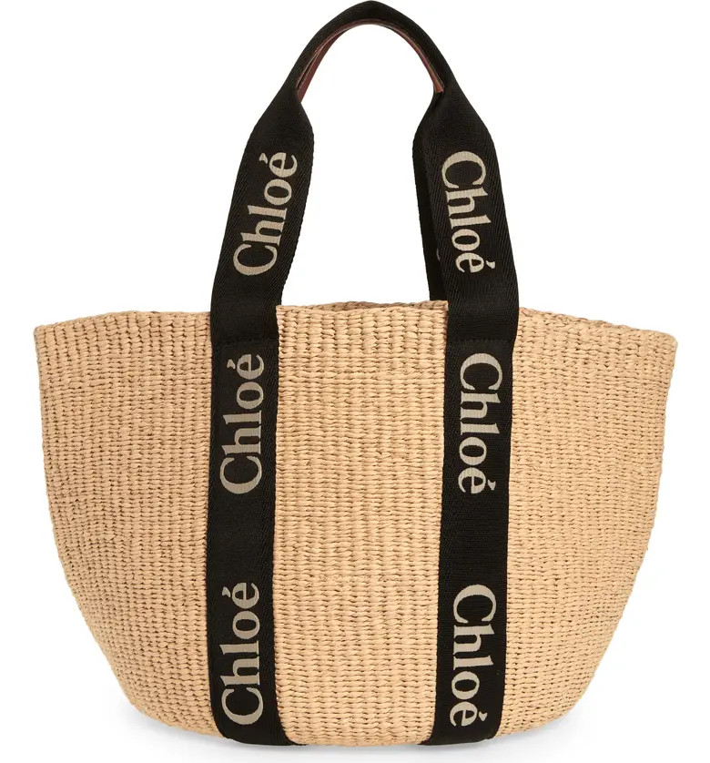 Large Woody Straw Basket Tote | Nordstrom