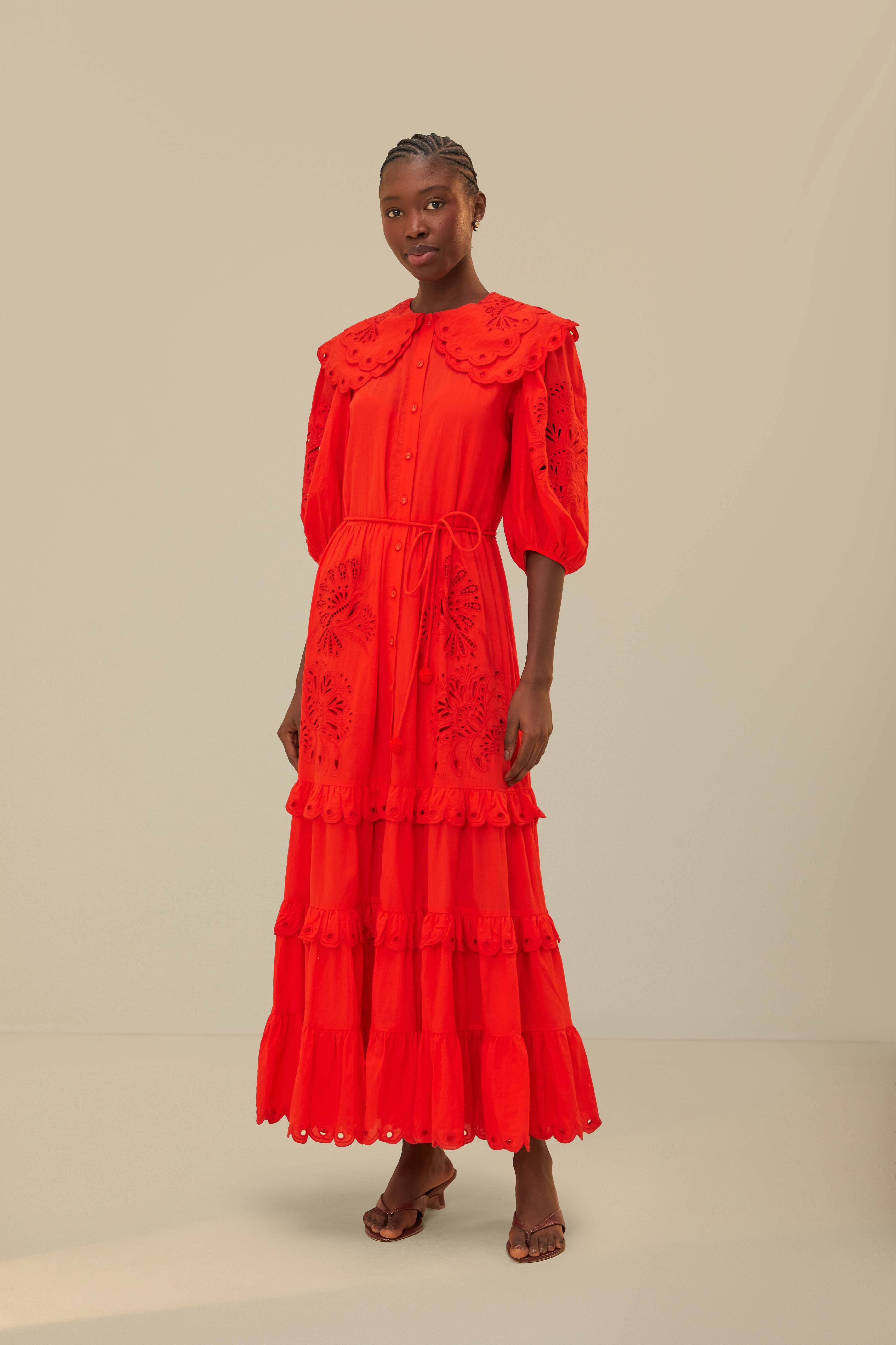 Red Humming Bird Richelieu Maxi Dress | FarmRio (US)