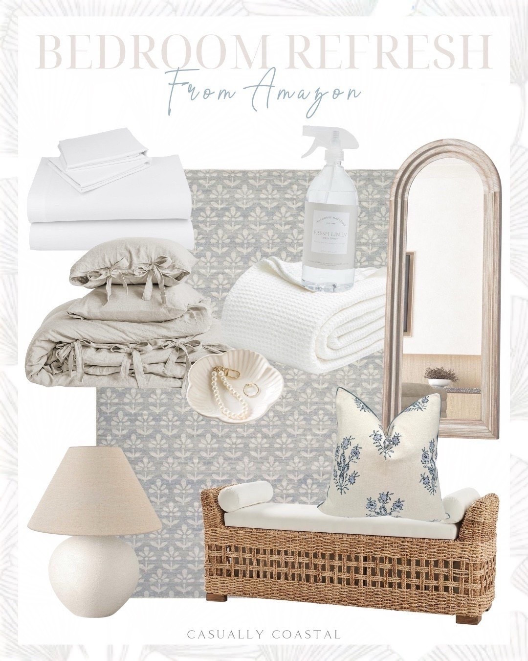 Bedroom Refresh From Amazon

Amazon bedroom, Amazon bedding, Amazon rug, Amazon mirror, Amazon blanket, Amazon bench, Amazon lamp, Amazon comforter, Amazon sheets, Amazon pillows, coastal bedding, coastal mirror, coastal bench, coastal pillow cover, coastal lamp, coastal rug, sky blue rug, bedroom rug, floral area rug, rattan storage bench, cream ceramic lamp, bedroom lamp, Hillhouse naturals fresh linen mist, 100% linen duvet cover, Amazon duvet cover, cotton blanket, waffle weave blanket, floral block print pillow cover, 100% organic cotton sheets, white sheets, full length mirror, arched mirror, wood mirror, ring holder dish, key bowl, trinket dish 


#LTKFindsUnder100 #LTKHome #LTKFindsUnder50