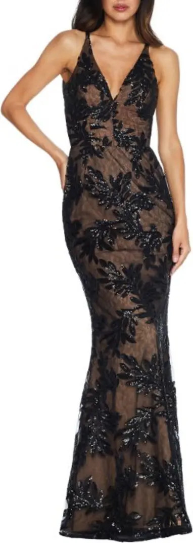 Dress the Poppulation Sharon Embellished Lace Evening Gown | Nordstrom