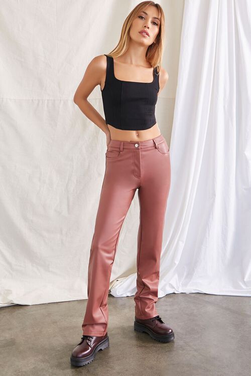 Faux Leather High-Rise Pants | Forever 21 (US)