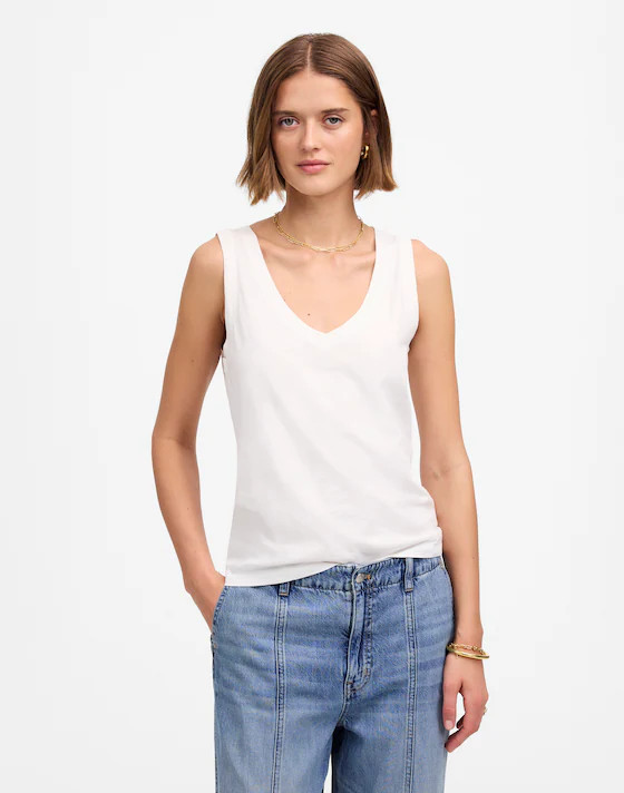 Slub Relaxed V-Neck Tank | Madewell