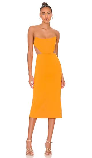 Leighton Midi Dress in Orange | Revolve Clothing (Global)