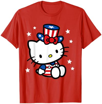Hello Kitty American 4th of July Tee Shirt T-Shirt for Women Girls Kids Men | Amazon (US)