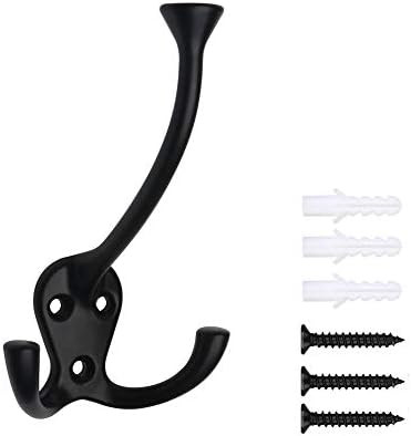 5 Pack Heavy Duty Three Flared Prongs Coat Hooks, Wall Mounted with 15 Screws, Retro Tri-Hook, Utili | Amazon (US)