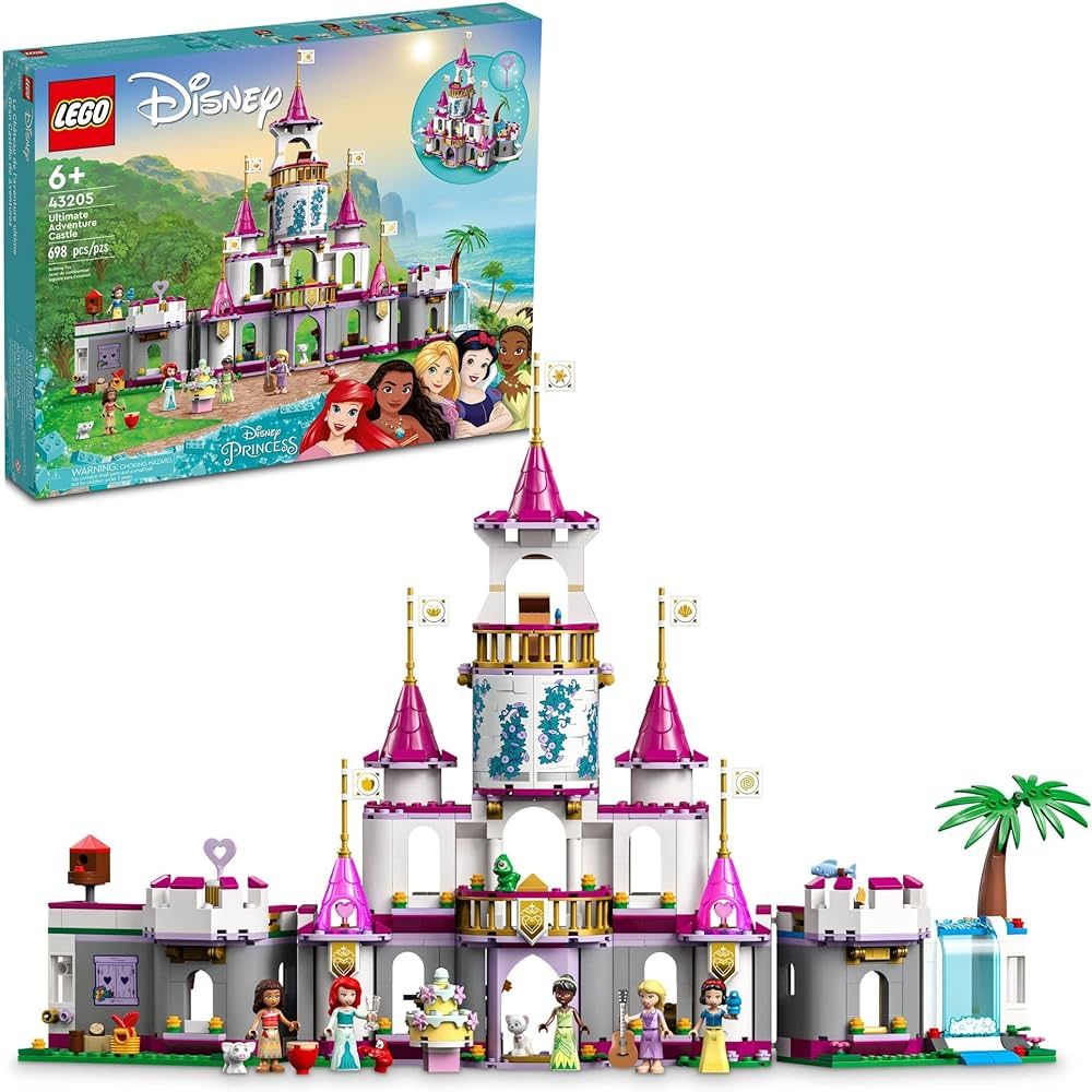 LEGO Disney Princess Ultimate Adventure Castle Building Toy 43205, Kids Can Build a Toy Disney Ca... | Amazon (US)